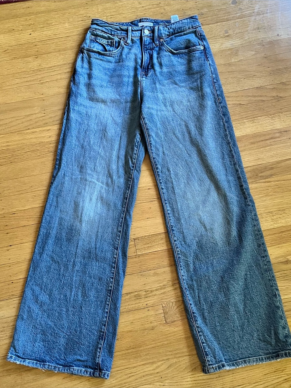 Good American Classic Blue Wide-Leg Jeans